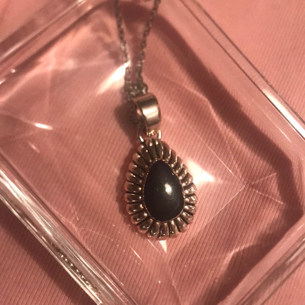Unique black crystal necklace